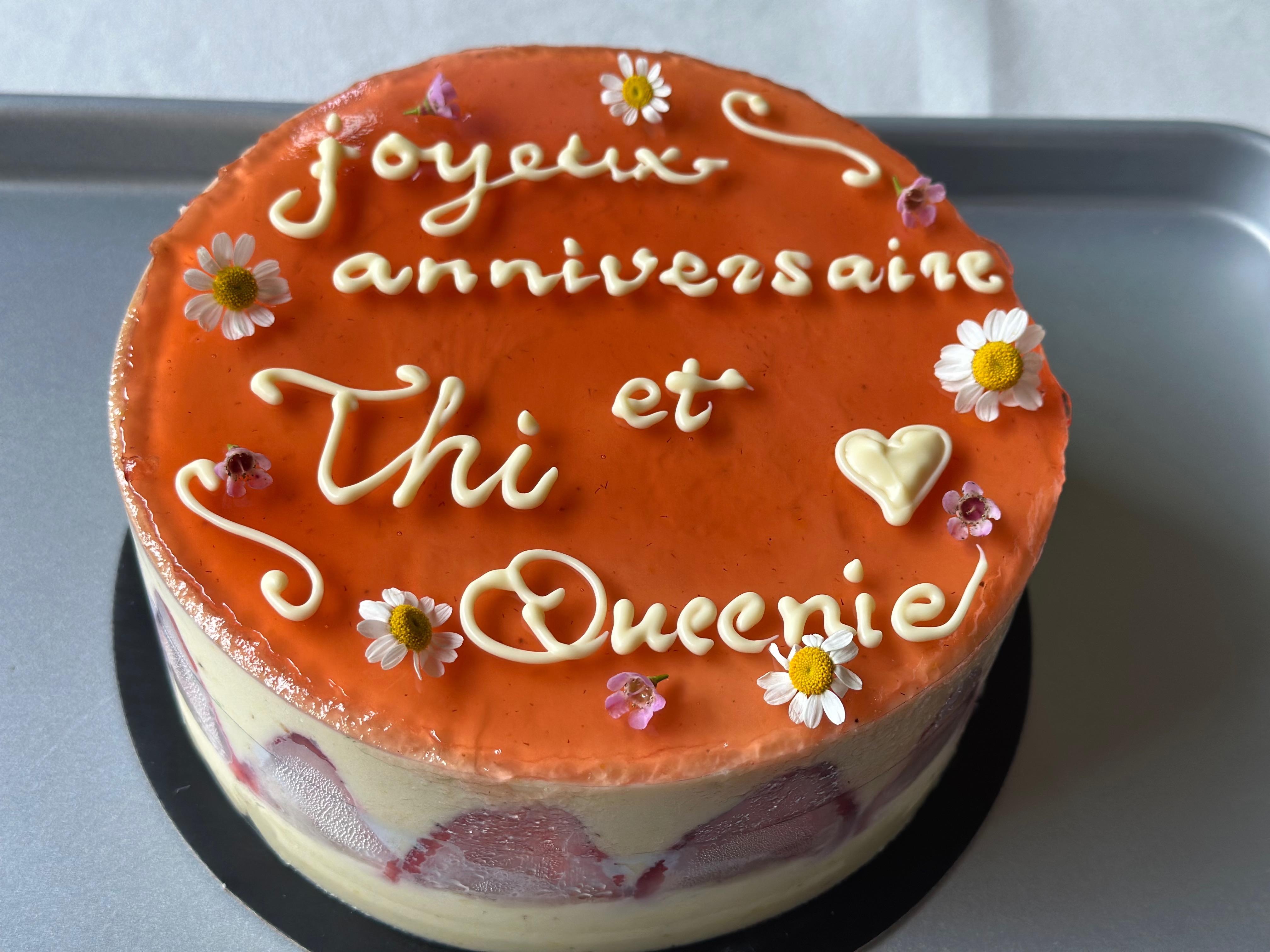 Fraisier Birthday Cake