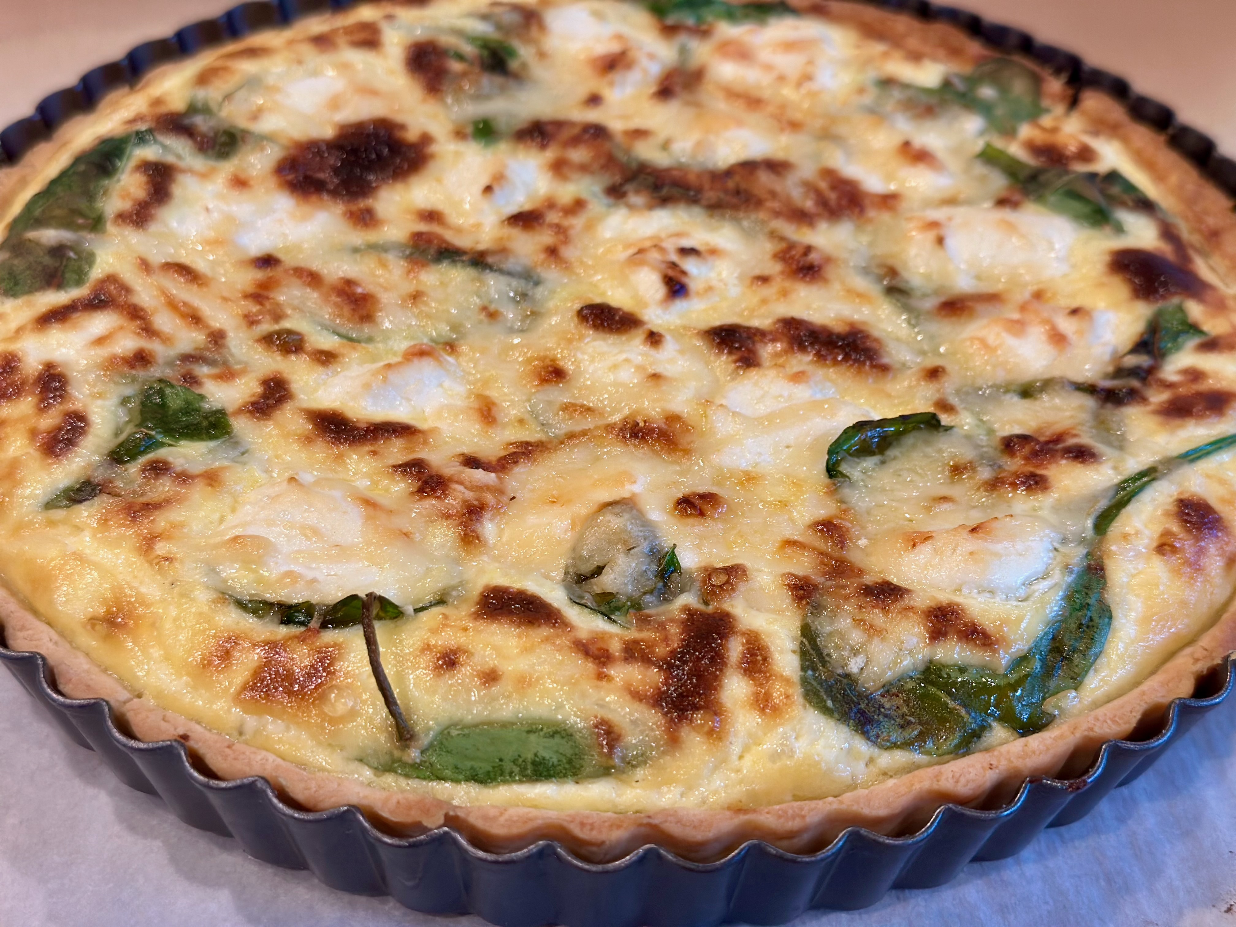 Spinach Chevre Quiche